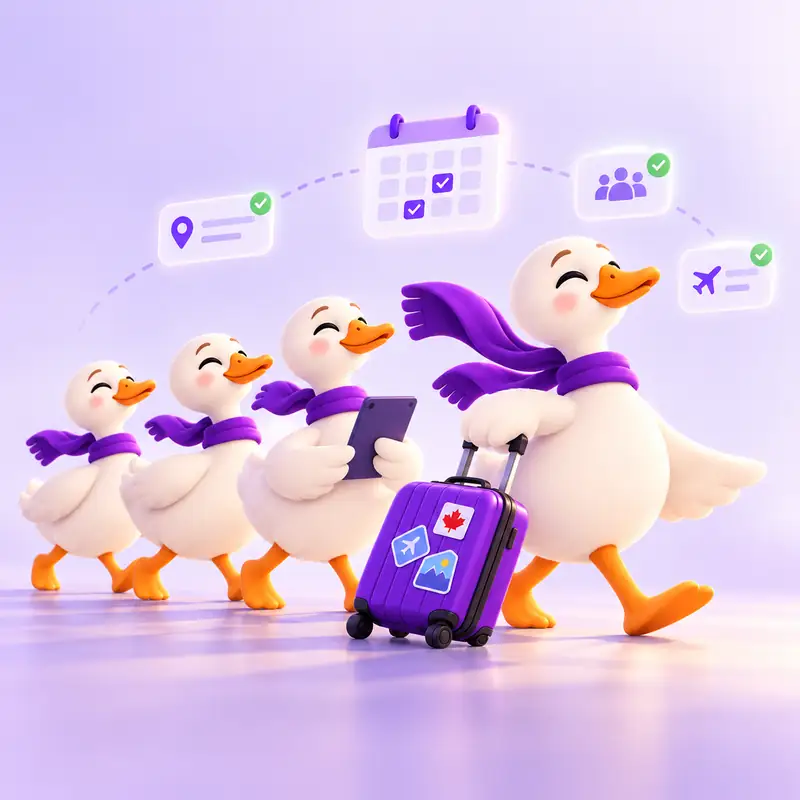 GooseLeave goose team coordinates its shared leave calendar and upcoming time off.